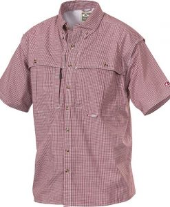 drake waterfowl wingshooter's micro plaid shirt short sleeve