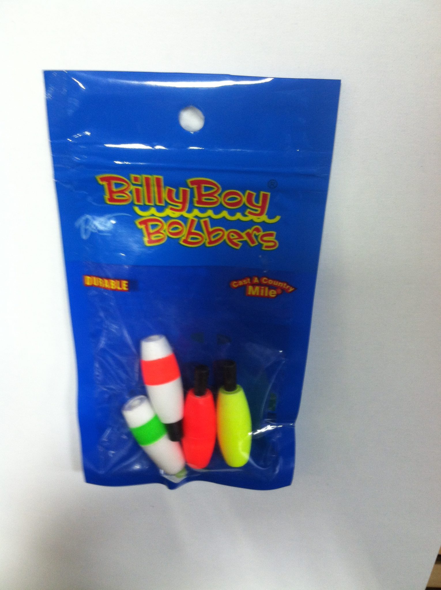 Photo(3) betts billy boy bobbers 1 1/ 2" peg foam float cigar asst 4 pc.