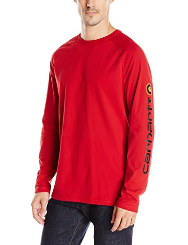 Carhartt Men's Force Cotton Delmont Sleeve Graphic T-shirt,crimson carhartt men's force cotton delmont sleeve graphic t-shirt,crimson