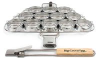 big green egg stainless mini-burger slider basket with detachable handle
