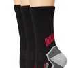 carhartt women's 3 pack force performance work crew socks, black,