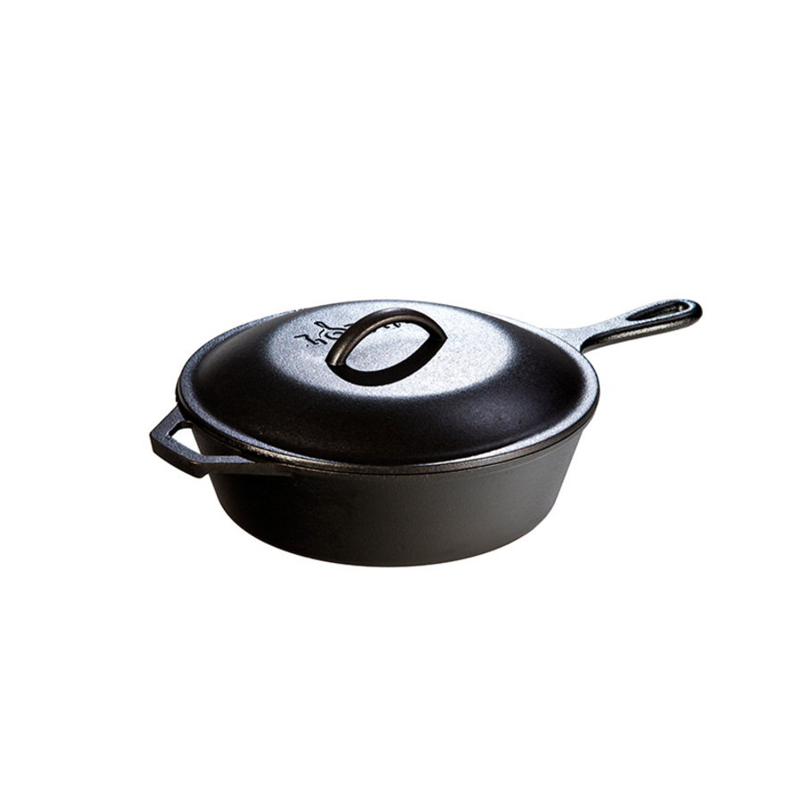 Lodge Logic 10.25" 3.2 Quart Cast Iron Covered Deep Skillet #L8CF3 Lodge Logic 10.25" 3.2 Quart Cast Iron Covered Deep Skillet #L8CF3
