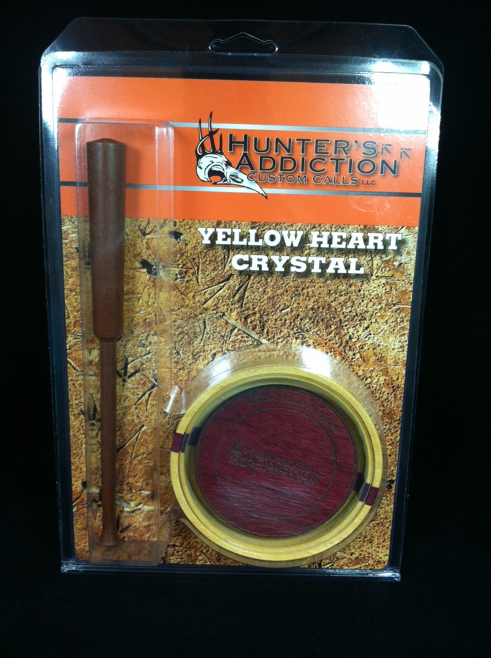 Hunter's Addiction Yellow Heart Crystal - Custom Turkey Call hunter's addiction yellow heart crystal - custom turkey call