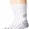 carhartt men's 3 pack force performance work crew socks, white, 10-13 sock 6-12 shoe