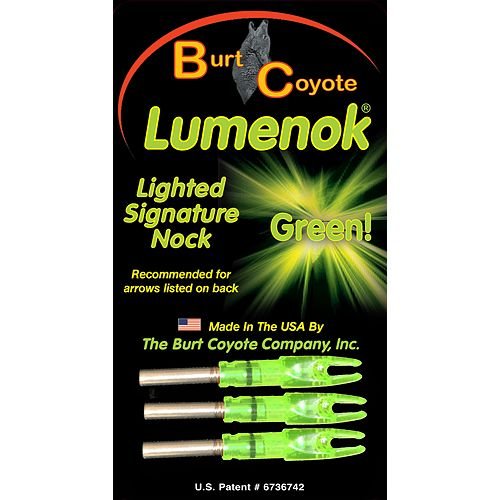 Burt Coyote Lumenok Lighted Signature Nock 3 Pk. burt coyote lumenok lighted signature nock 3 pk.