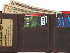 Drake Men's Leather Tri-Fold Wallet