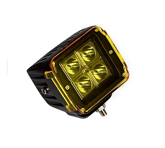 Race Sport Street Series 3x3 16W 4-LED CREE Cube Spot Light w- Amber Cover Race Sport Street Series 3x3" 16W 4-LED CREE Cube Spot Light w/ Amber Cover