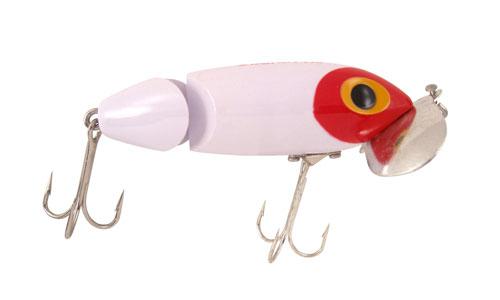 ARBOGAST JOINTED JITTERBUG WHITE RED HEAD ARBOGAST JOINTED JITTERBUG WHITE RED HEAD