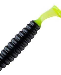 CHARLIE BREWER CRAPPIE SLIDER GRUB BLACK CHARTREUSE TAIL