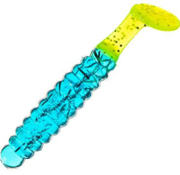 CHARLIE BREWER CRAPPIE SLIDER GRUB BLUE CHARTREUSE TAIL CHARLIE BREWER CRAPPIE SLIDER GRUB BLUE CHARTREUSE TAIL