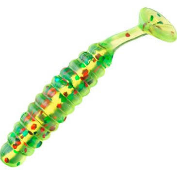 CHARLIE BREWER CRAPPIE SLIDER GRUB CHARTREUSE MULTI GLITTER CHARLIE BREWER CRAPPIE SLIDER GRUB CHARTREUSE MULTI GLITTER