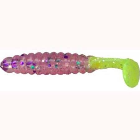 CHARLIE BREWER CRAPPIE SLIDER GRUB COTTON CANDY CHartreuse Tail CHARLIE BREWER CRAPPIE SLIDER GRUB COTTON CANDY CHartreuse Tail