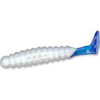 CHARLIE BREWER CRAPPIE SLIDER GRUB WHITE BLUE TAIL CHARLIE BREWER CRAPPIE SLIDER GRUB WHITE BLUE TAIL