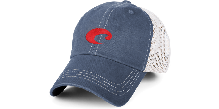 SLATE BLUE /WHITE Costa Del Mar Mesh Hat