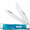 Caribbean Blue Bone Sawcut Jig Trapper Case Knife