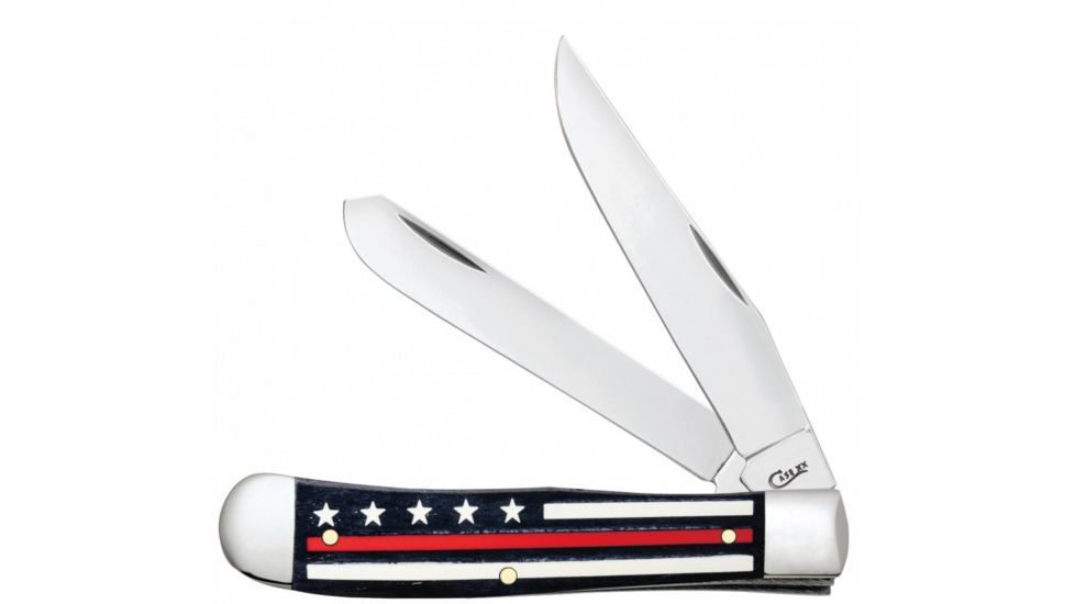 Case Knife Trapper Knife Red Stripes of Service Flag #07310 Case Knife Trapper Knife Red Stripes of Service Flag #07310