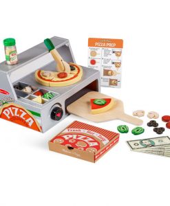 Melissa & Doug Top & Bake Pizza Counter - Wooden Play Food