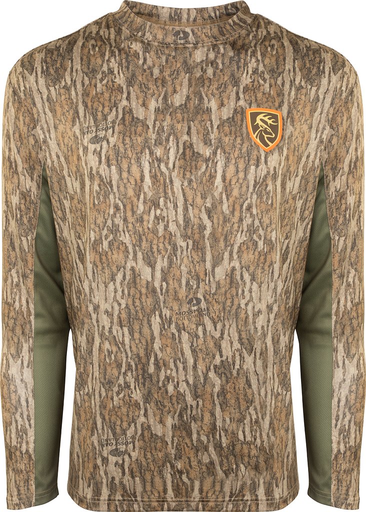 MOSSY OAK BOTTOMLAND Drake Men's Performance Crew L/S with Agion Active XL