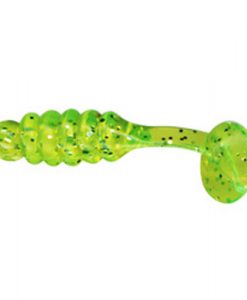 Charlie Brewer Crappie 1' Slider Grub - Chartreuse Glitter #CBPG5