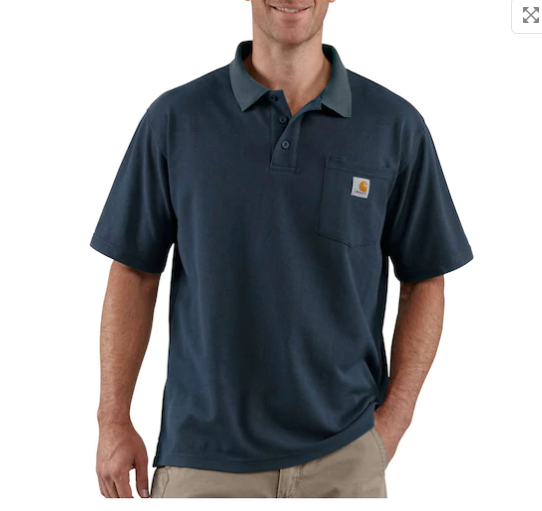 NAVY Carhartt Men's Contractors Work Pocket Polo Big & Tall #K570