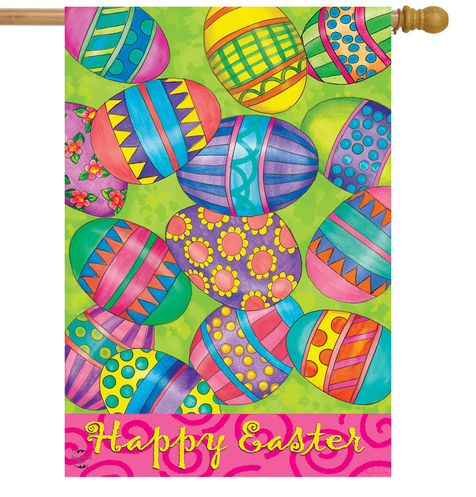 Briarwood Lane Easter Eggs House Flag #H00786 Briarwood Lane Easter Eggs House Flag #H00786