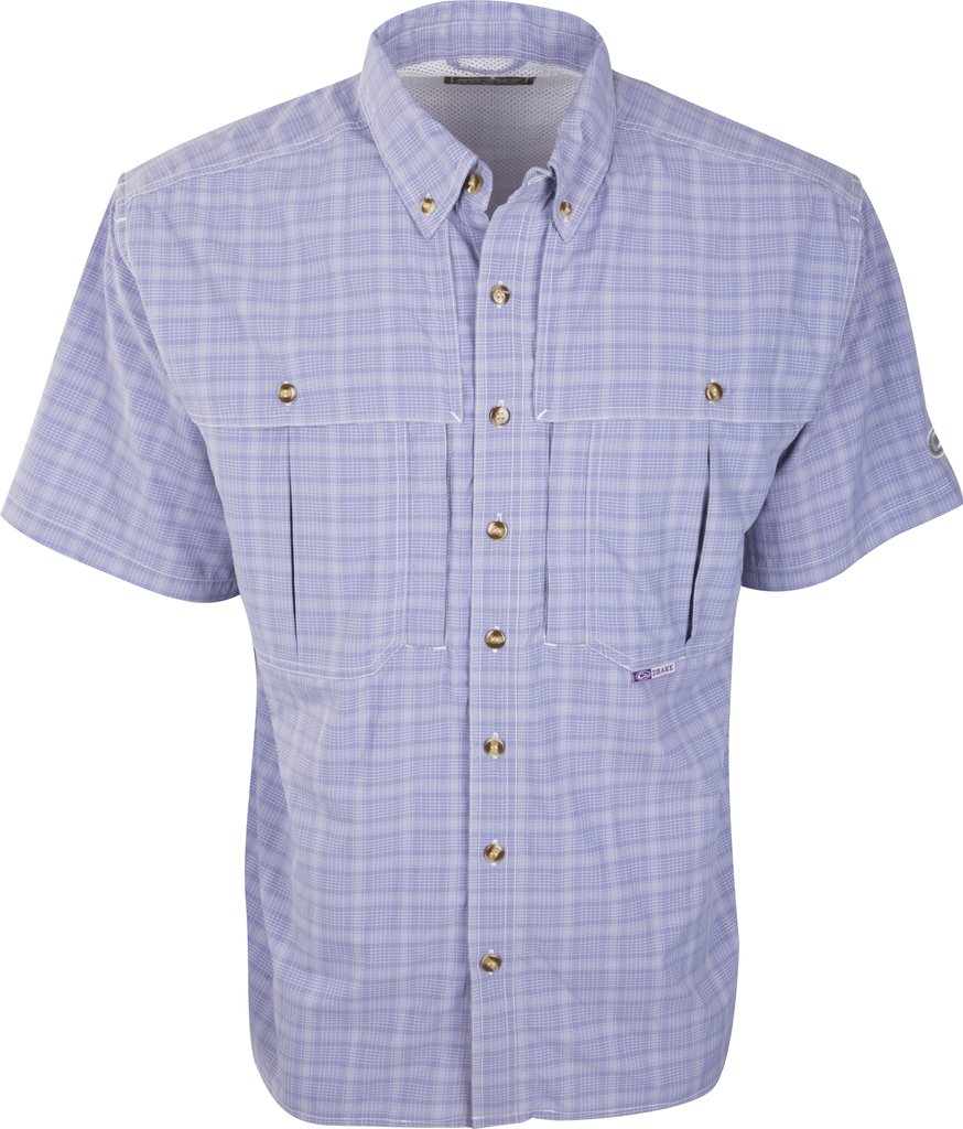 LAVENDAR VIOLET Drake Men's Wingshooter's Plaid Sun Shirt S/S #DW2650