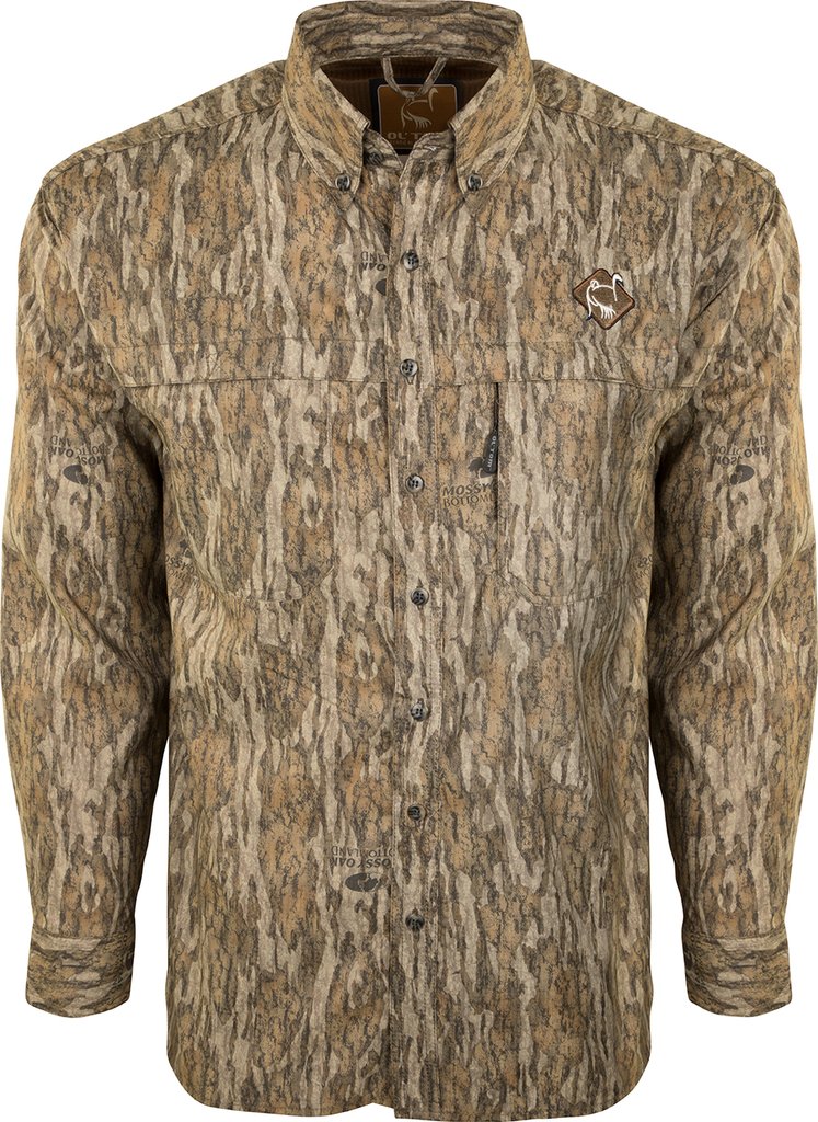 MOSSY OAK BOTTOMLAND Ol' Tom Men's Mesh Back Flyweight Shirt with Spine Pad #OT2340