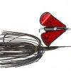 Prototype Lures Guerrilla Buzz 3/8 Oz - Black With Black Blade Red Prism Tape # PGB38-12