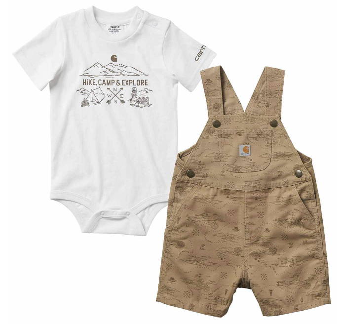 Carhartt Boys' Infants Printed Shortall Set #CG8728 Carhartt Boys' Infants Printed Shortall Set #CG8728