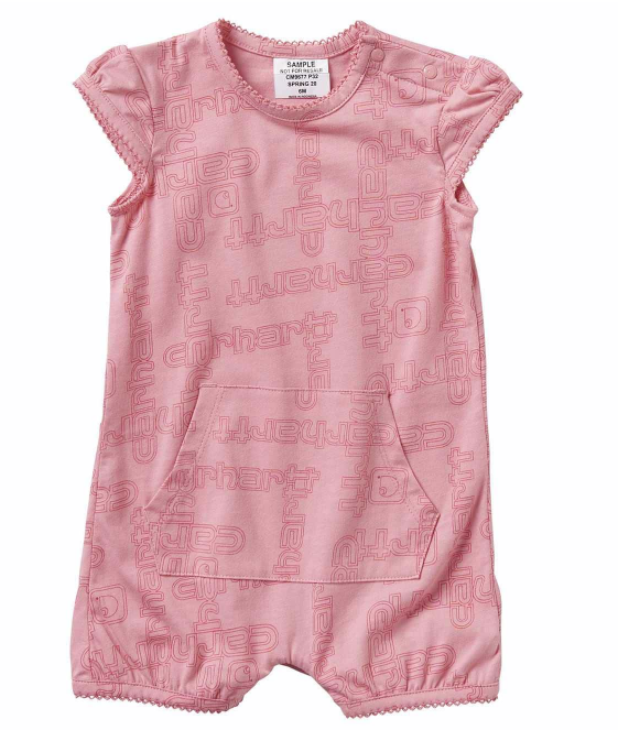 Carhartt Girls' Infant Printed Romper #CM9677 Carhartt Girls' Infant Printed Romper #CM9677