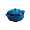 Lodge Logic 4.5 Quart Blue Enameled Cast Iron Dutch Oven #EC4D33
