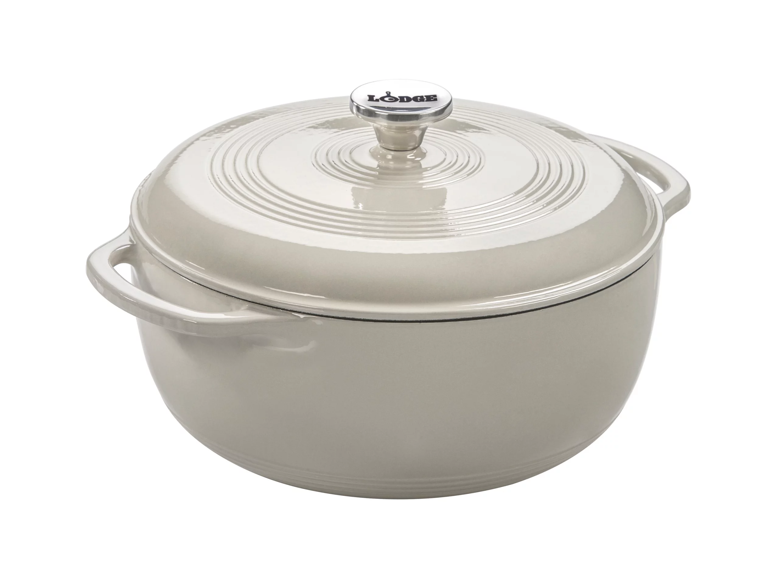 Lodge Logic 6 Quart Oyster Enameled Cast Iron Dutch Oven #EC6D13 Lodge Logic 6 Quart Oyster Enameled Cast Iron Dutch Oven #EC6D13