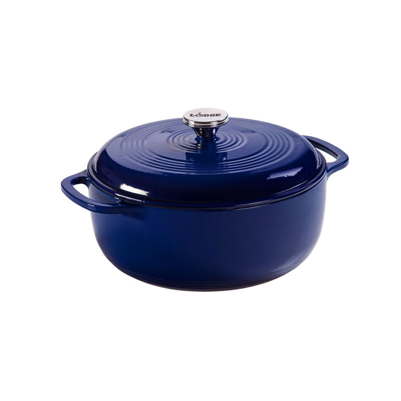 Lodge Logic 6 Quart Indigo Enameled Cast Iron Dutch Oven #EC6D32 Lodge Logic 6 Quart Indigo Enameled Cast Iron Dutch Oven #EC6D32