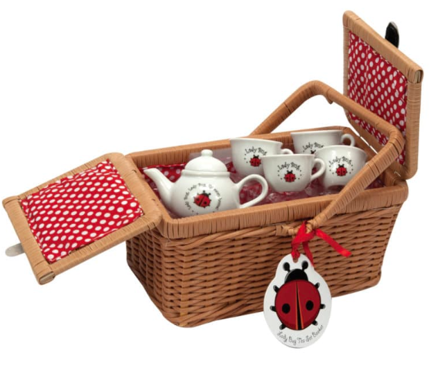 Schylling Ladybug Tea Set Basket #LBTSB Schylling Ladybug Tea Set Basket #LBTSB