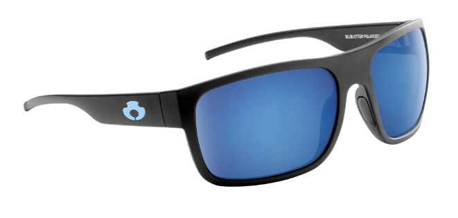 Blue Otter Polarized Sunglasses Rabun Matte Black-Pacific Blue Nylon Blue Otter Polarized Sunglasses Rabun Matte Black-Pacific Blue Nylon