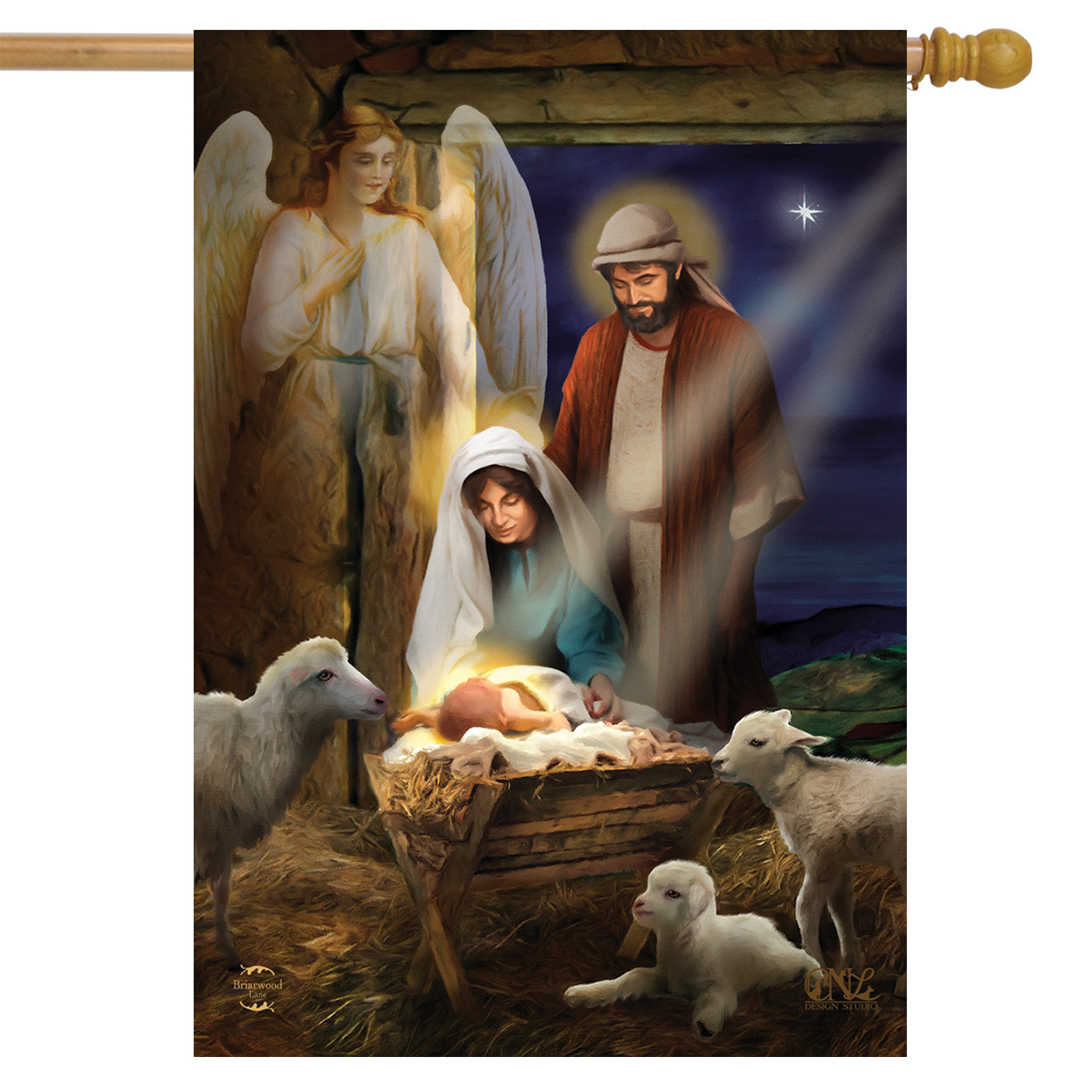 Briarwood Lane Holy Nativity House Flag #H01335 Briarwood Lane Holy Nativity House Flag #H01335