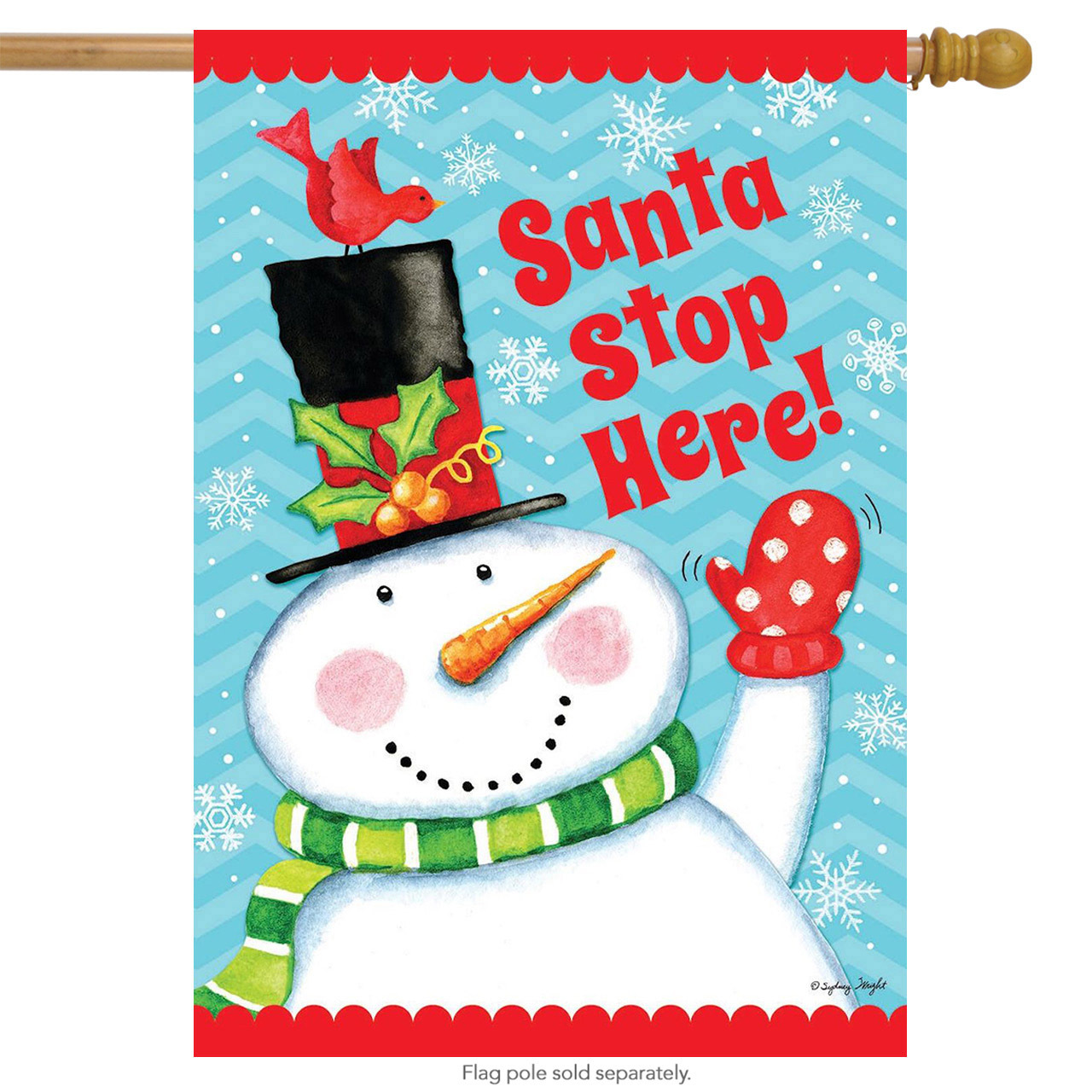 Briarwood Lane Santa Stop Here House Flag #H00515 Briarwood Lane Santa Stop Here House Flag #H00515