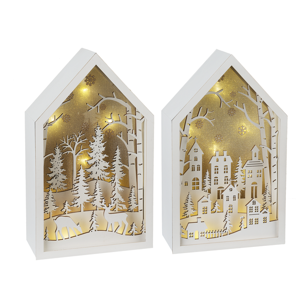 Ganz LED Light Up Laser-Cut Winter Scene Mantel Scape #MX176262 Ganz LED Light Up Laser-Cut Winter Scene Mantel Scape #MX176262