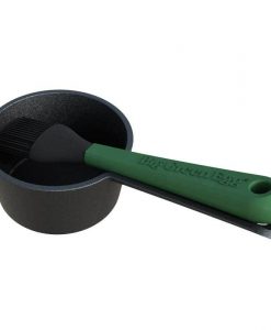 big green egg cast iron pot w bast brush