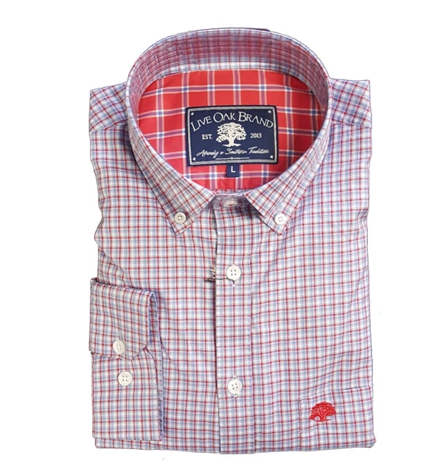 Live Oak Men's Biloxi Plaid Twill Sport Shirt Live Oak Men's Biloxi Plaid Twill Sport Shirt