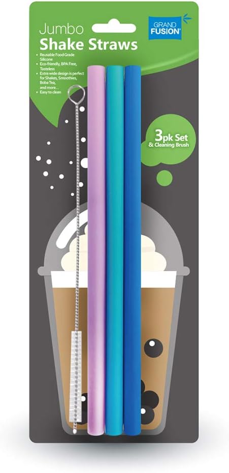 Grand Fusion Jumbo Silicone Straws #A280268 Grand Fusion Jumbo Silicone Straws #A280268