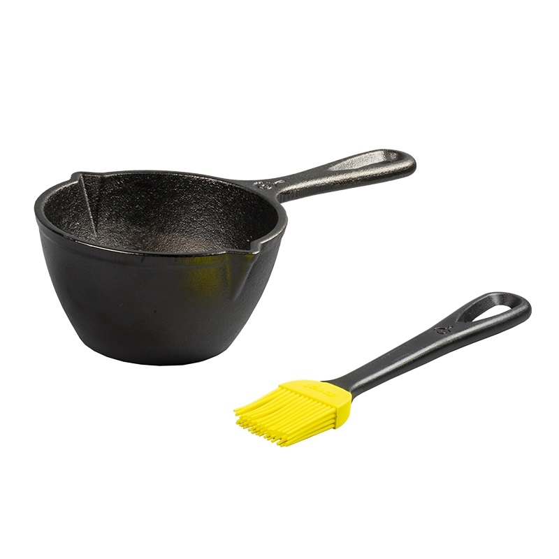 Lodge Logic Cast Iron Melting Pot and Silicone Brush #LMPB21 Lodge Logic Cast Iron Melting Pot and Silicone Brush #LMPB21