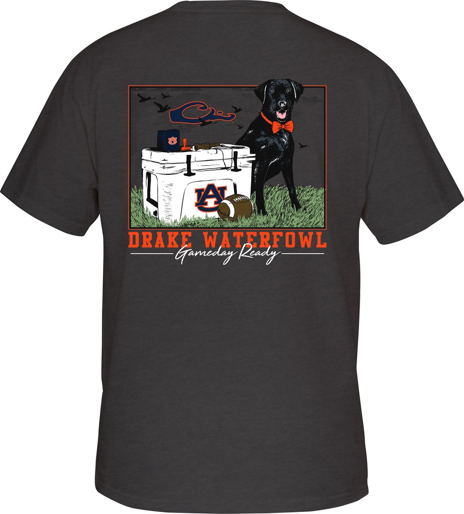 CHARCOAL HEATHER Drake Auburn Black Lab Tailgate Tee #SD-AUB-9000