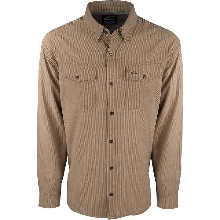 Drake Men's Traveler's Check Long Sleeve Shirt #DS2102 Drake Men's Traveler's Check Long Sleeve Shirt #DS2102