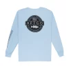 Aftco Men's Bass Patch Long Sleeve T-Shirt - Blue Steel Heather #MT4313