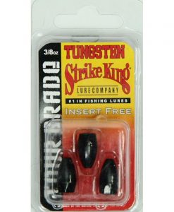 Strike King Tungsten Bullet Worm Weight 3/8 Oz - Black #PBBWP38-BLK