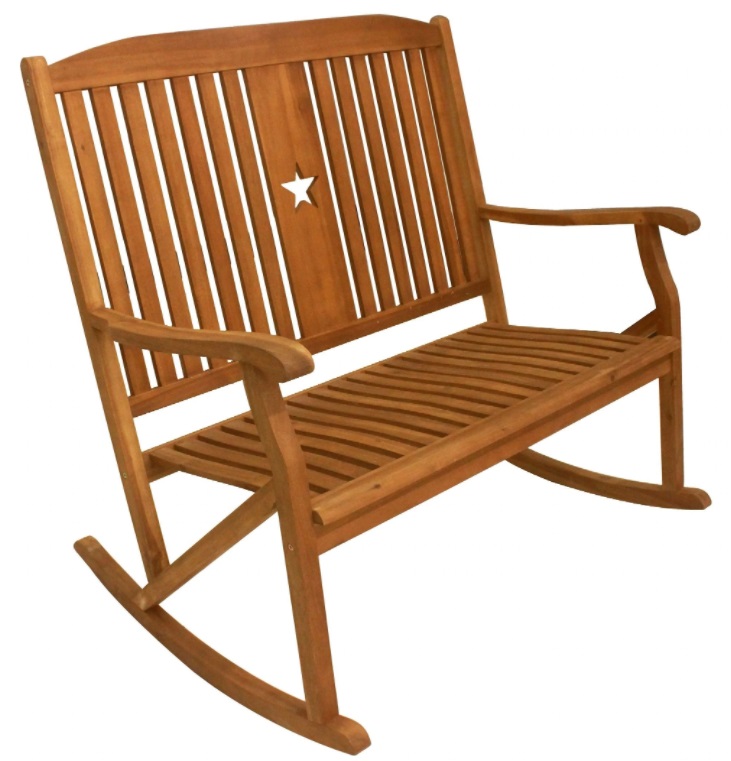 Leigh Country Sequoia Bench Rocker W/Star #TX 36102 Leigh Country Sequoia Bench Rocker W/Star #TX 36102