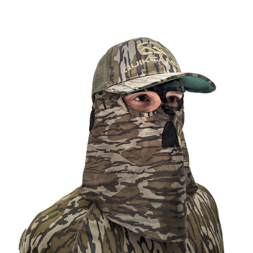 QuikCamo Mossy Oak Original Bottomland Hat with Camo Face Mask #QCF60OMOBLMES QuikCamo Mossy Oak Original Bottomland Hat with Camo Face Mask #QCF60OMOBLMES