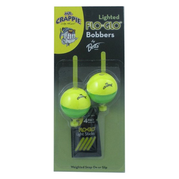 Betts Mr. Crappie Lighted Flo-Glo 1.25' Round Floats #M125W-2YGGL Betts Mr. Crappie Lighted Flo-Glo 1.25" Round Floats #M125W-2YGGL