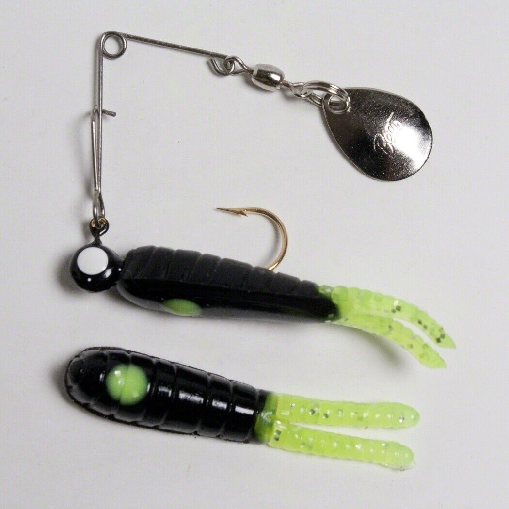 Betts Spin Split Tail Lure 1' 1-32 Oz Black And Chartreuse #021ST-34 Betts Spin Split Tail Lure 1" 1/32 Oz Black And Chartreuse #021ST-34
